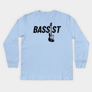 Bassist J-Style Bass Guitar Light Theme Kids Long Sleeve T-Shirt